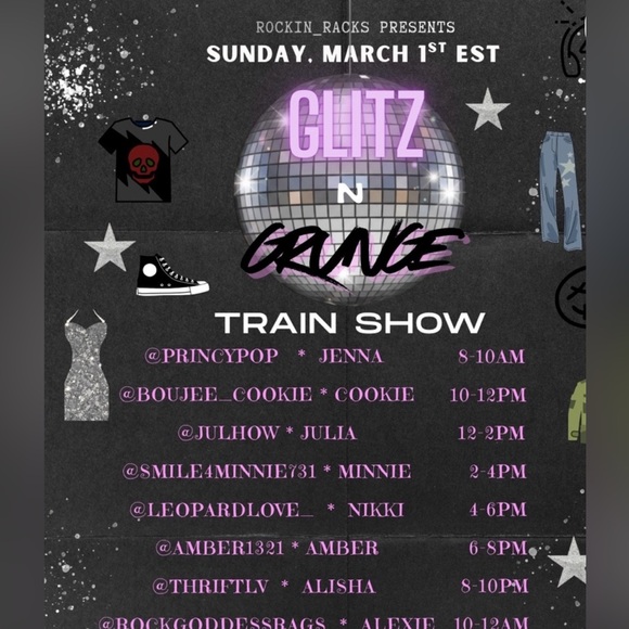 🪩GLITZ & GRUNGE 💀TRAIN 🚂 SHOW HOP ON!! - Picture 2 of 4